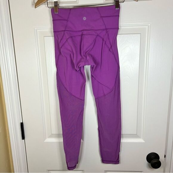 Athleta High Rise Double Band Waist Leggings with Mesh Accents on Leg Size Small - Picture 7 of 7